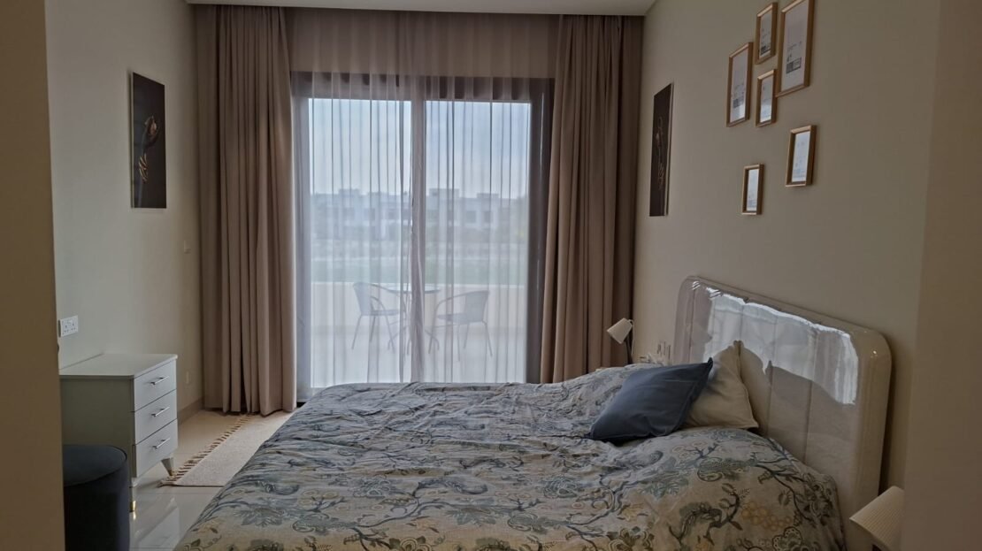 Bedroom and terrace of townhouse M5-TH02, Forest Island, Hawana Salalah